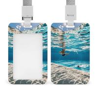 Porte-badge vertical étanche sous l'eau de la piscine, protecteur de carte d'identité avec cordon détachable, porte-carte transparent mignon pour infirmière, enseignant médical, cadeau de bureau