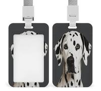 Porte-badge vertical imprimé dalmatien pour bureau, école, carte d'identité, carte de proximité, permis de conduire, permis et laissez-passer