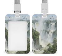 Porte-badge vertical imprimé Iguazu Falls - Convient pour le bureau, l'école, la carte d'identité, la proximité, le permis de conduire et le laissez-passer
