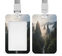 Porte-badge vertical imprimé pics et rochers étranges pour bureau, école, carte d'identité, carte de proximité, permis de conduire, carte de permis et laissez-passer