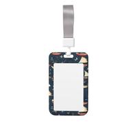 Porte-badge vertical imprimé pirate nautique à voile avec double glissière avec cordon souple, pour travail/événements