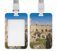 Porte-badge vertical Israël à la tour de David avec lanière détachable rigide et robuste pour cartes de travail pour infirmière, officier, enseignant