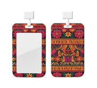 Porte-badge vertical mexicain bohème avec clips coulissants en plastique rigide pour infirmières et bureau