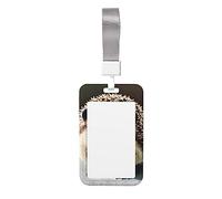 Porte-badge vertical mignon en forme de hérisson avec lanière pour badge d'identification à ouverture coulissante Convient pour les enseignants, les étudiants, les journalistes, les médecins