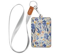 Porte-badge vertical moderne en cuir scandinave avec cordon et 3 cartes pour employés de bureau, infirmières, enseignants, étudiants