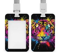 Porte-badge vertical, motif fleurs du Jour des Morts et crânes de sucre mexicains, avec cordon, étui à badge suspendu, léger et réutilisable, idéal pour les enseignants et les infirmières.