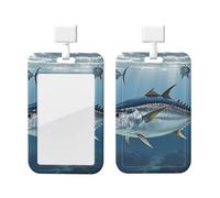 Porte-badge vertical pour badge d'identification Thon rouge Thunnus Porte-badge coulissant en plastique rigide pour infirmières et bureau