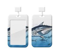 Porte-badge vertical pour badge d'identification Thon rouge Thunnus Porte-badge coulissant en plastique rigide pour infirmières et bureau