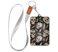Porte-badge vertical pour femme avec lanière et 3 cartes d'identité de style tribal avec lanière et porte-carte d'identité vertical pour bureau, hôpital et permis de conduire