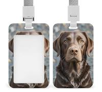 Porte-badge vertical pour labrador retriever marron - Étanche - Avec cordon amovible durable - Pour enseignants de bureau et d'usine