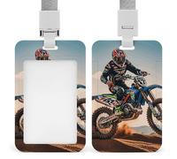 Porte-badge vertical pour moto de sport et motocross avec lanière détachable et robuste pour infirmière, officier, enseignant