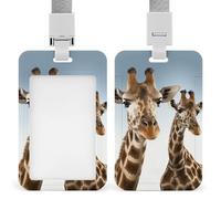 Porte-badge vertical robuste avec tour de cou de girafe - Étanche - Avec lanière détachable - Porte-nom à fenêtre transparente - Cadeau pour infirmière, médecin, enseignant, bureau, femme et homme