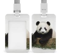 Porte-badge vertical robuste en forme de panda avec lanière détachable - Cadeau pour infirmière, médecin, enseignant, bureau, femme et homme