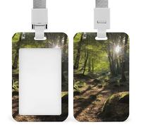 Porte-badge vertical Sunshine in The Woods avec lanière détachable rigide et robuste pour cartes de travail pour infirmière, officier, enseignant, sécurité S