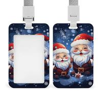 Porte-badge vertical super mignon en forme de Père Noël avec lanière détachable et robuste pour badge de travail étanche pour infirmière, officier, enseignant