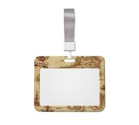 Porte-badge vintage avec lanière horizontale en plastique avec fenêtre transparente - Protection étanche pour carte d'identité - Pour infirmières, enseignants, bureau