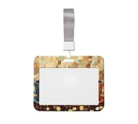 Porte-badge vintage coulissant en plastique rigide pour trois tasses à café pour infirmières et bureau