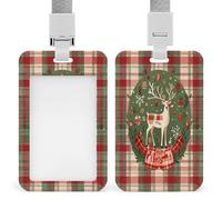 Porte-badge vintage en bois transparent avec lanière amovible - Pochette verticale en plastique rigide pour cartes de travail, cartes de crédit pour bureau, usine
