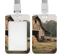 Porte-badge vintage imperméable de style rustique avec cordon détachable, porte-carte de travail vertical, transparent, porte-étiquette pour infirmière, enseignant, médecin, officier, personnel