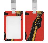 Porte-badge vintage rétractable avec mains de sorcière tenant un balai, porte-cartes, porte-nom, étiquette de nom pour travail, bureau, médecin, infirmière