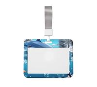 Porte-badge Winter The Dolphin avec cordon de protection horizontal, coque rigide en ABS transparent pour le travail, le bureau, les événements