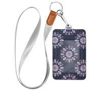Porte-badges à motif mandala avec lanière et étui de capacité de 3 cartes avec porte-cartes pour bureau, hôpital et permis de conduire