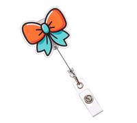 Porte-Badges À Nœud Papillon Bobine De Badges Rétractable Avec Clip Métallique Bobine De Badge En Acrylique Pour Médecin Infirmière Et Enseignant