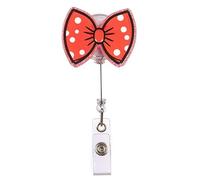 Porte-Badges À Nœud Papillon Bobine De Badges Rétractable Avec Clip Métallique Bobine De Badge En Acrylique Pour Médecin Infirmière Et Enseignant