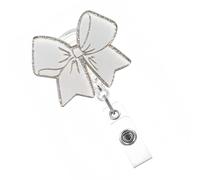 Porte-Badges À Nœud Papillon Bobine De Badges Rétractable Avec Clip Métallique Bobine De Badge En Acrylique Pour Médecin Infirmière Et Enseignant