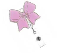 Porte-Badges À Nœud Papillon Bobine De Badges Rétractable Avec Clip Métallique Bobine De Badge En Acrylique Pour Médecin Infirmière Et Enseignant