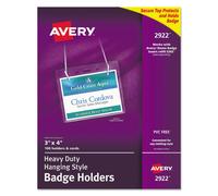 Porte-badges Avery 2922 suspendre sur le dessus, horizontal, transparent, 4 l x 3 h, 100 unit s par bo te