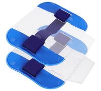 Porte-badges Brassard Bleu en Pvc et Nylon, Lot de 2