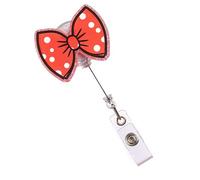 Porte-Badges en acrylique à nœud papillon, avec Clip métallique, bobine de Badges rétractable pour infirmière, médecin, étudiant, enseignant