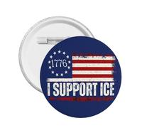 Porte-badges « Je soutiens la glace » avec badges « Déportation des clandestins », pour sac, casquette, décoration (1 pièce)