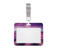 Porte-badges Lavender Fields avec cordon, étui horizontal en plastique transparent, étanche, pour badge professionnel (infirmières, enseignants, bureau).