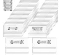 Porte-Badges Magnétiques Badges Nominatifs Magnétiques 3,5 x 2,1 Pouces Étiquettes de Nom d'Aimant Badges Aimantés en PVC pour Carte d'Identité École Collège Entreprise (50 Pièces)