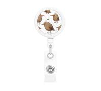 Porte-badges rétractables avec clip de ceinture - Motif oiseaux kiwi - Porte-badge amusant - Porte-badge d'identification pour infirmière, enseignante, fournitures de bureau
