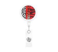 Porte-badges rétractables en forme d'animal rouge et zèbre - Enrouleurs de badge rétractables robustes avec clip de ceinture - Porte-badge amusant pour infirmière, enseignante, fournitures de bureau