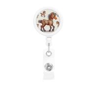 Porte-badges rétractables en forme de cheval mignon - Enrouleurs de badge rétractables robustes avec clip de ceinture - Porte-badge amusant pour infirmière, enseignante, fournitures de bureau