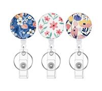 Porte-badges rétractables,Lot de 3 porte-badges rétractables résistants à clip | Pour femmes hommes adolescents fille fils famille - Pour fils fille famille amis enseignants étudiants infirmières