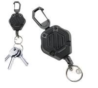 Porte-badges rétractables, porte-badges rétractable robuste - Rallonge de clé pour bobine de badge en fil d'acier avec - Porte-badge multifonctionnel pour carte de visite, Clip pour employés et infirm