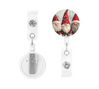 Porte-badges rétractables robustes pour badge de Noël drôles de nains de Noël avec clip rétractable pour carte d'identité, clés, badge de travail pour infirmière, enseignante, accessoires de bureau