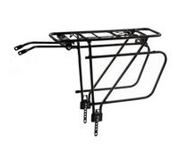 Porte bagage avec rails pour sacoches vélo 24 à 29 pouces ( Noir )