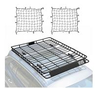 VEVOR Porte-Bagage pour Voiture, 1630 x 1270 x 105 mm, Panier de Toit Universel en Acier allié antirouille, avec Deux Filets de 900 x 1000 mm, clôture de 10,4 cm, Charge de 68 kg, pour SUV, Camion