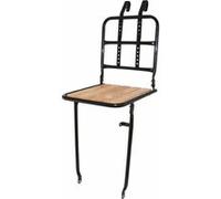 Porte bagage velo av a tringles p2r 16mm alu noir reglable 28-26-24 avec plancher bois fixation cintre + oeillets de fourche