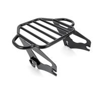 Porte-Bagages arrière Moto Porte-Bagages Amovible 2-Up Montage Rack Noir Chrome pour Touring pour Road pour King pour Street pour Electra pour Glide 2009-2024 Porte Bagages(Noir)