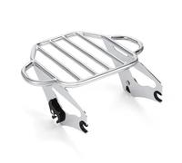 Porte-Bagages arrière Moto Porte-Bagages Amovible 2-Up Montage Rack Noir Chrome pour Touring pour Road pour King pour Street pour Electra pour Glide 2009-2024 Porte Bagages(Chrome)