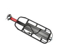 Porte-Bagages Arrière Noir pour Vélo VTT en Alliage D’Aluminium | Support Compact et Léger, pour Panier ou Valise, Usage Extérieur et Déplacements Courts, avec Outil et Manuel Anglais