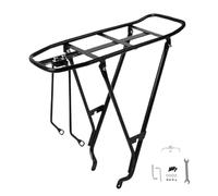 Porte-bagages arrière pour vélo - Montage arrière - Porte-bagages élargi - Tige de selle stable - Support monté pour poches latérales et bagages lors des trajets