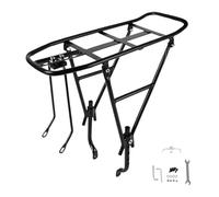 Porte-Bagages Arrière Vélo Cargo, Porte-Colis Vélo Renforcé et Élargi, Support Transport Stable Réglable en Hauteur pour Cyclistes Voyage en Extérieur